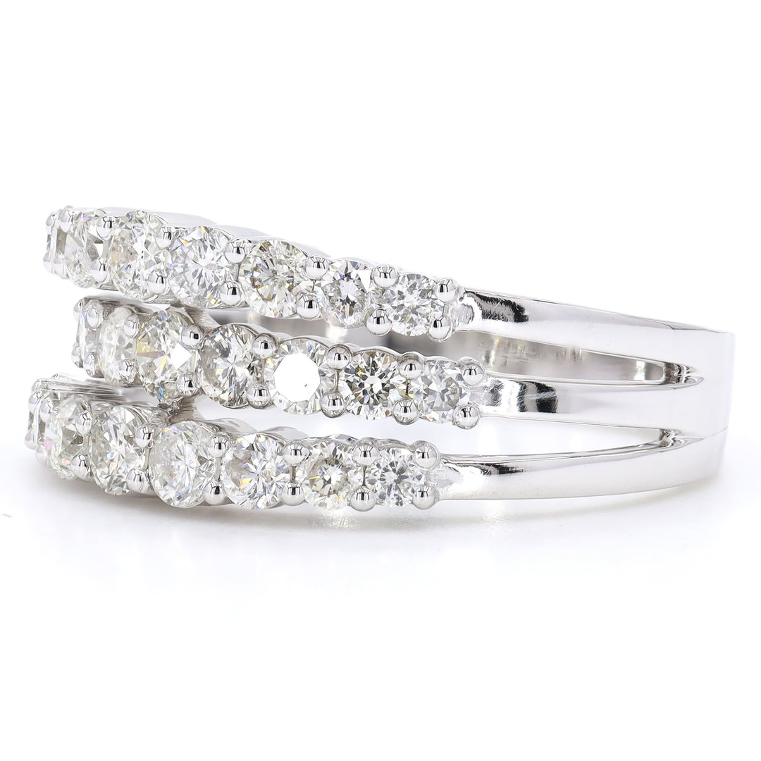 Triple Row Diamond Band Ring