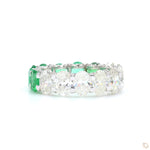 Load image into Gallery viewer, Oval Emerald Diamond Eternity Band Ring
