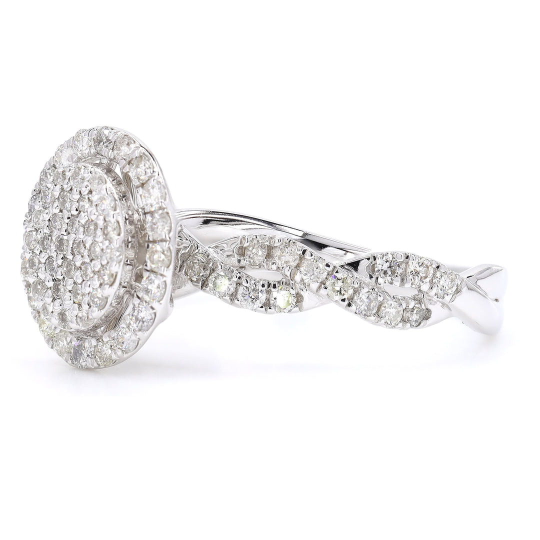 Cluster Diamond Halo Ring