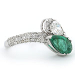 Load image into Gallery viewer, Emerald Natural Diamond Bypass Ring
