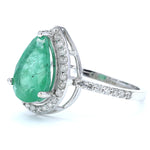 Load image into Gallery viewer, Pear Cut Emerald Diamond Ring
