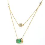 Load image into Gallery viewer, Layered Emerald Diamond Necklace
