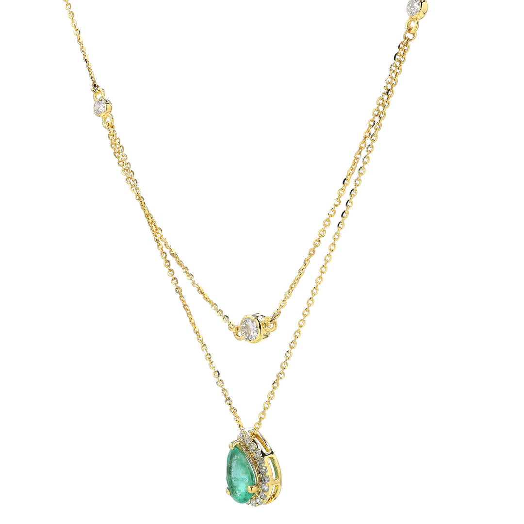 Layered Emerald Diamond Necklace