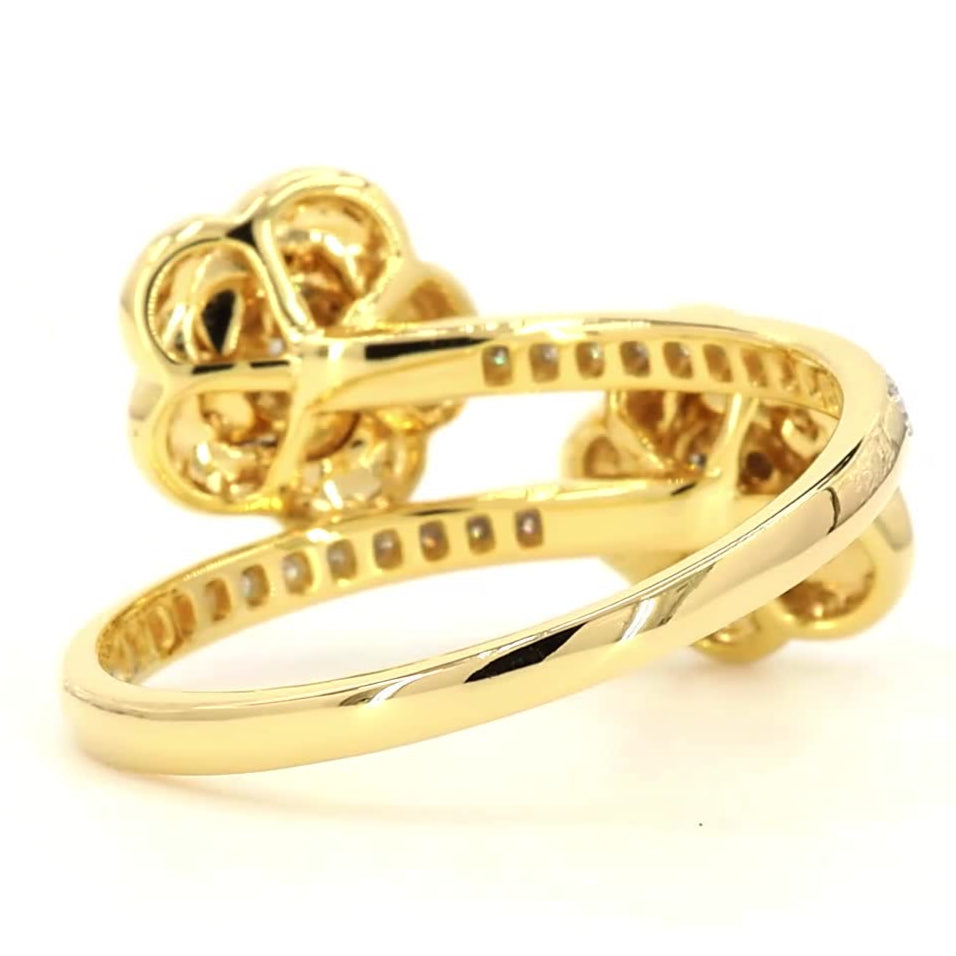 Double Floral Bypass Diamond Ring