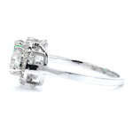 Load image into Gallery viewer, Emerald Heart &amp; Diamond Heart Ring
