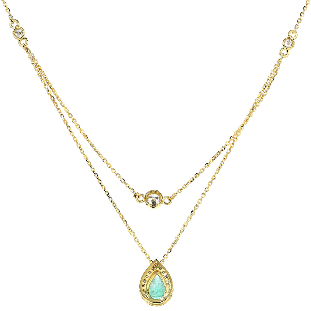 Layered Emerald Diamond Necklace