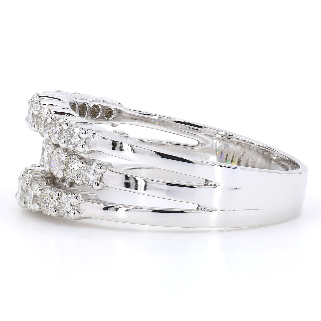 Triple Row Diamond Band Ring