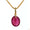Load image into Gallery viewer, Oval Pink Tourmaline Diamond Pendant Necklace
