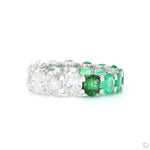 Load image into Gallery viewer, Oval Emerald Diamond Eternity Band Ring
