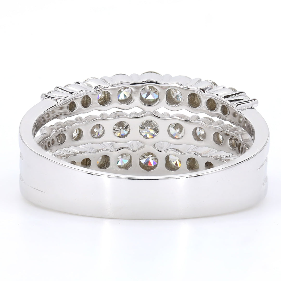 Triple Row Diamond Band Ring
