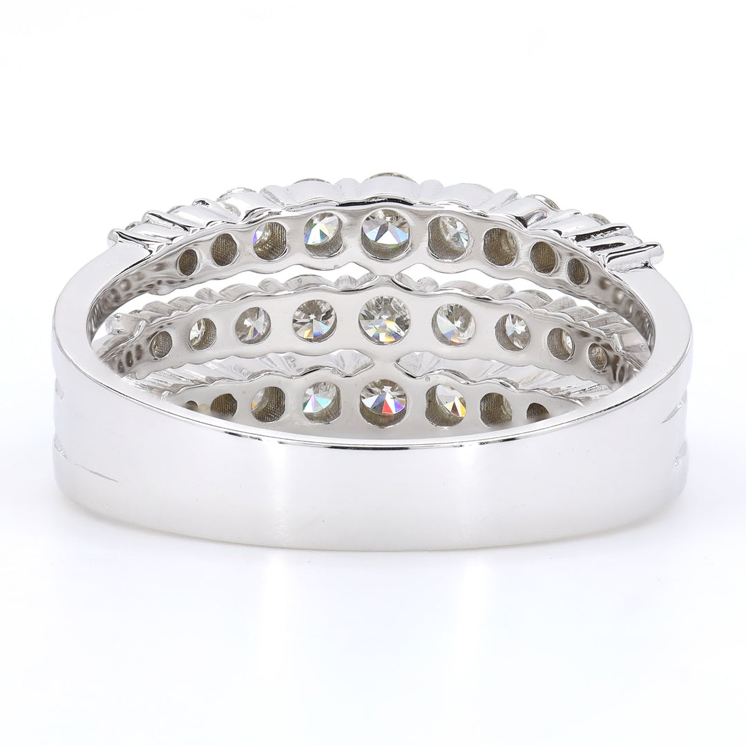 Triple Row Diamond Band Ring
