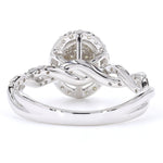 Load image into Gallery viewer, Oval Cluster Diamond Ring, 14k Solid Gold, Natural Diamonds, Halo Engagement Ring, Twisted Band Wedding Jewelry
