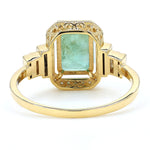 Load image into Gallery viewer, Emerald Cut Natural Emerald Diamond Ring

