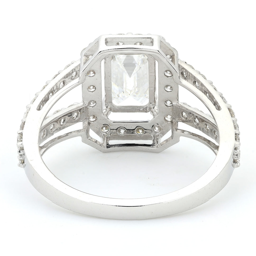 Emerald Cut Halo Diamond Ring