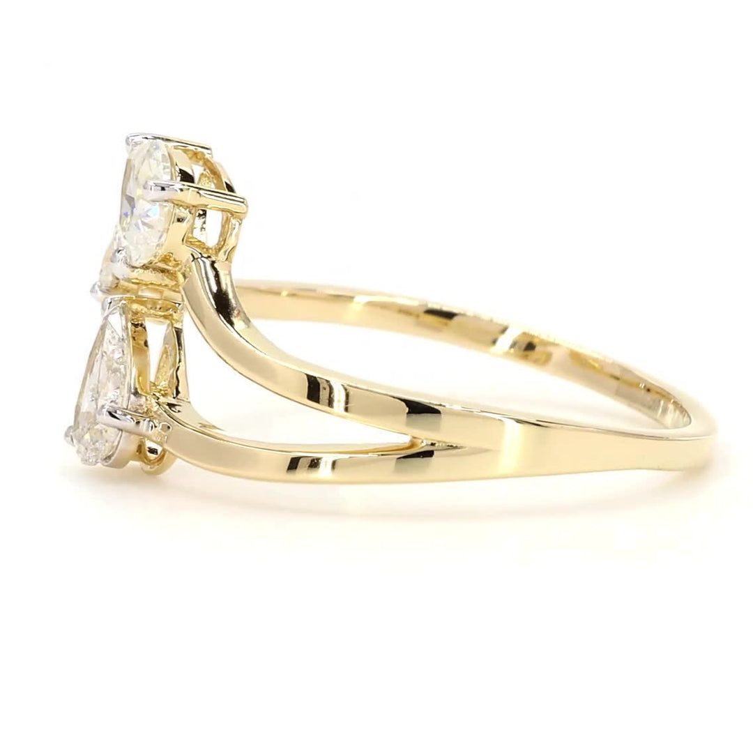 Three Stone Pear Diamond Ring