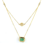 Load image into Gallery viewer, Layered Emerald Diamond Necklace
