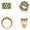 Load image into Gallery viewer, Emerald Wide Band Diamond Ring
