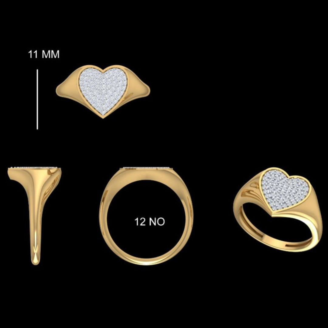Heart Signet Diamond Ring