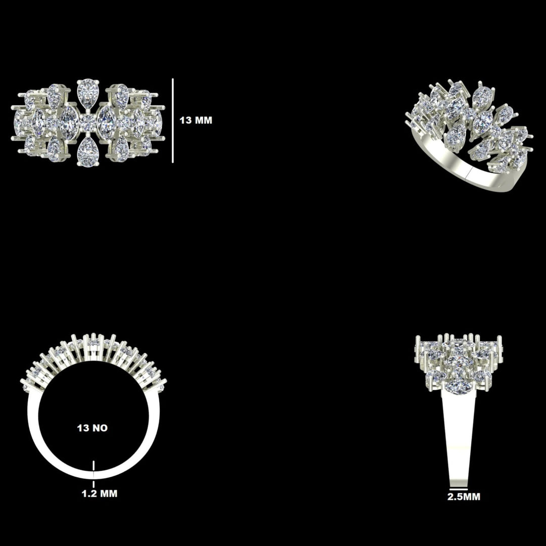 Cluster Floral Fancy Diamond Ring
