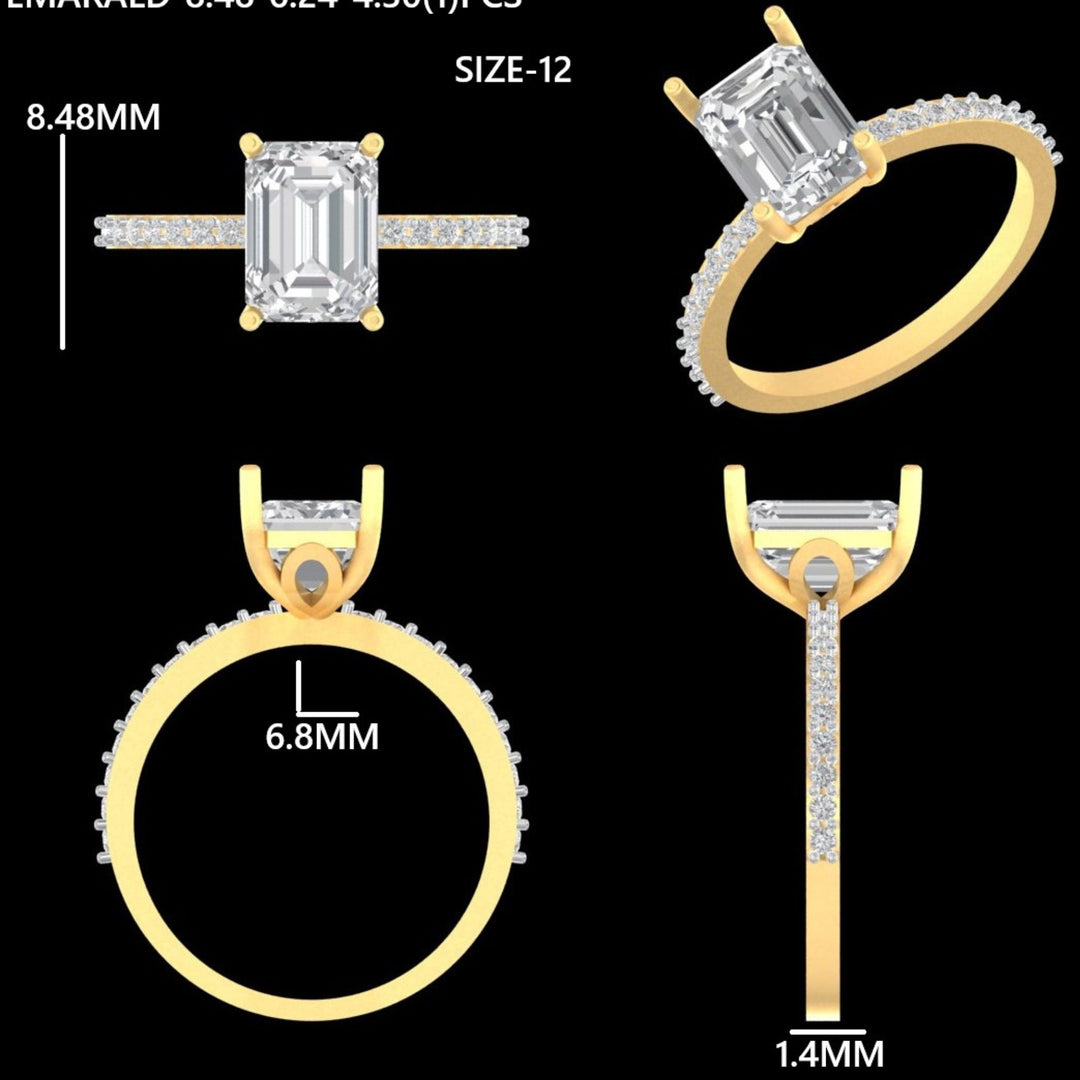 Emerald Cut Lab Grown Diamond Ring