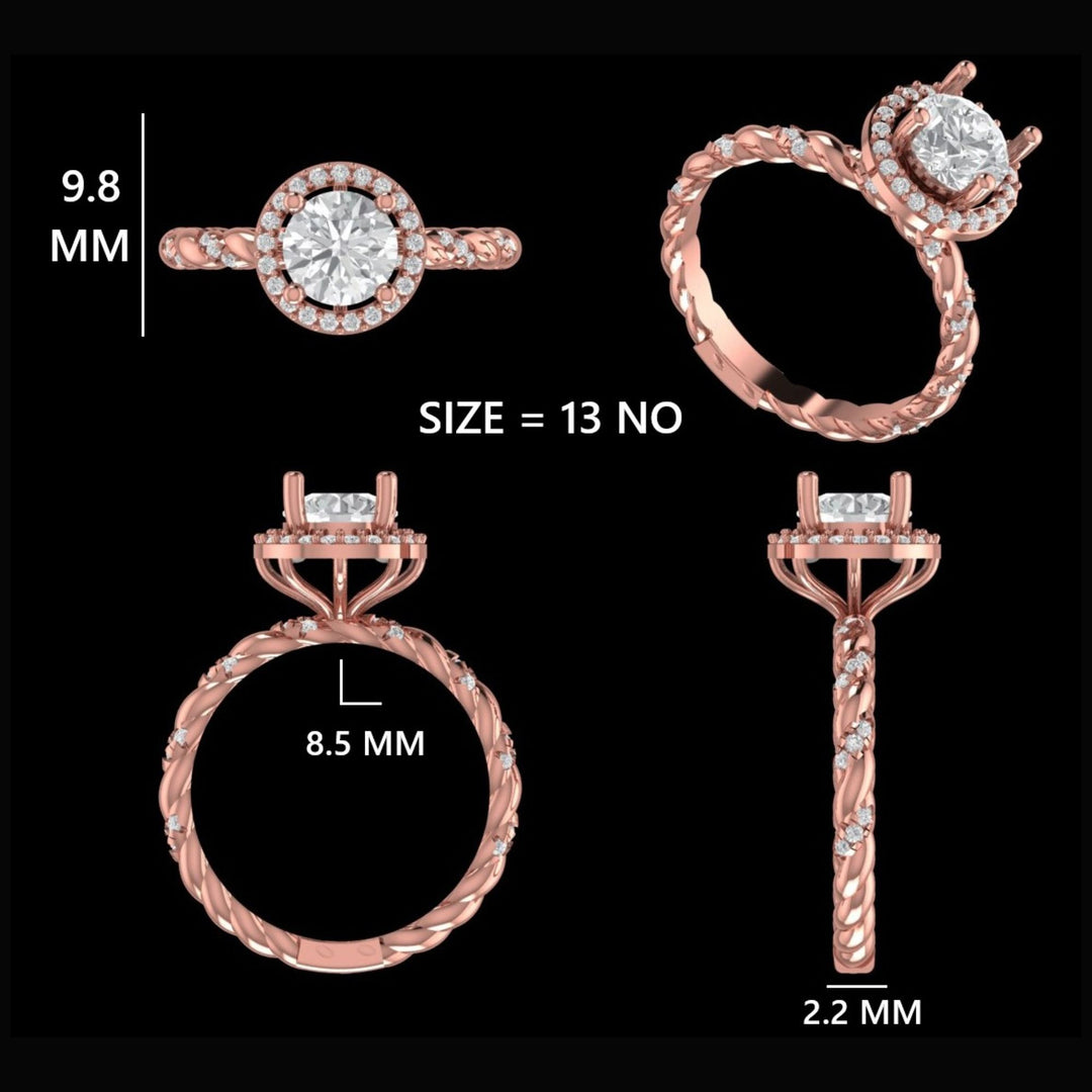 Round Solitaire Halo Diamond Ring
