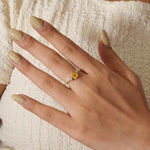 Load image into Gallery viewer, Pear Yellow Sapphire Diamond Ring
