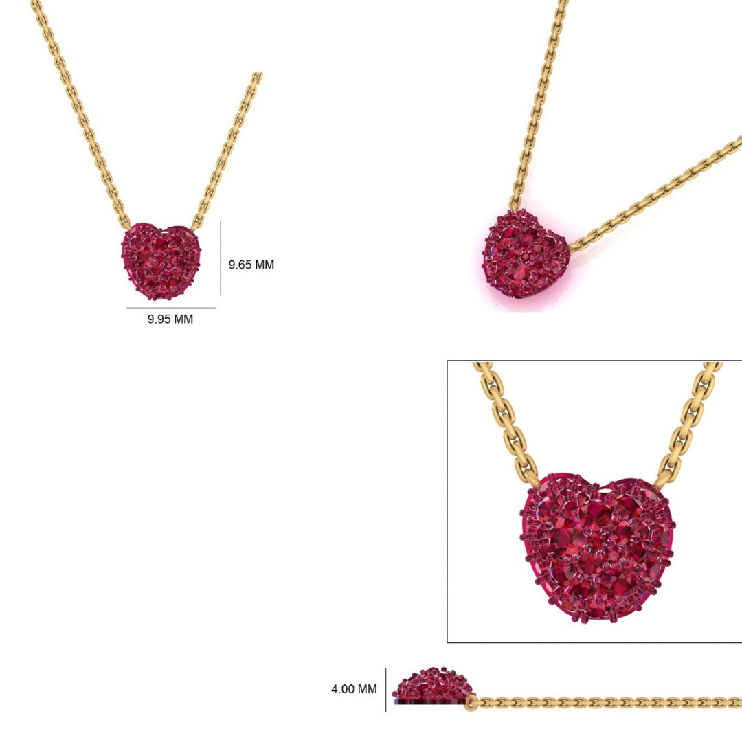 Fruit Ruby Natural Diamond Pendant Necklace