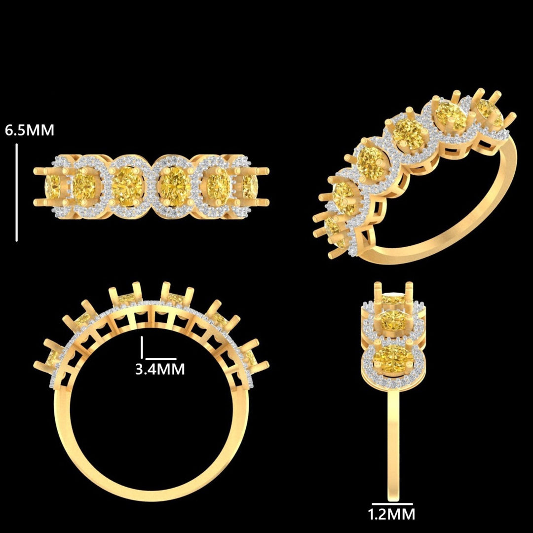 Yellow Sapphire Diamond Eternity Band Ring