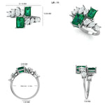 Load image into Gallery viewer, Natural Emerald &amp; Fancy Diamond Bypass Ring
