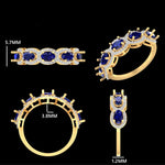 Load image into Gallery viewer, Oval Sapphire Halo Diamond Eternity Band Ring
