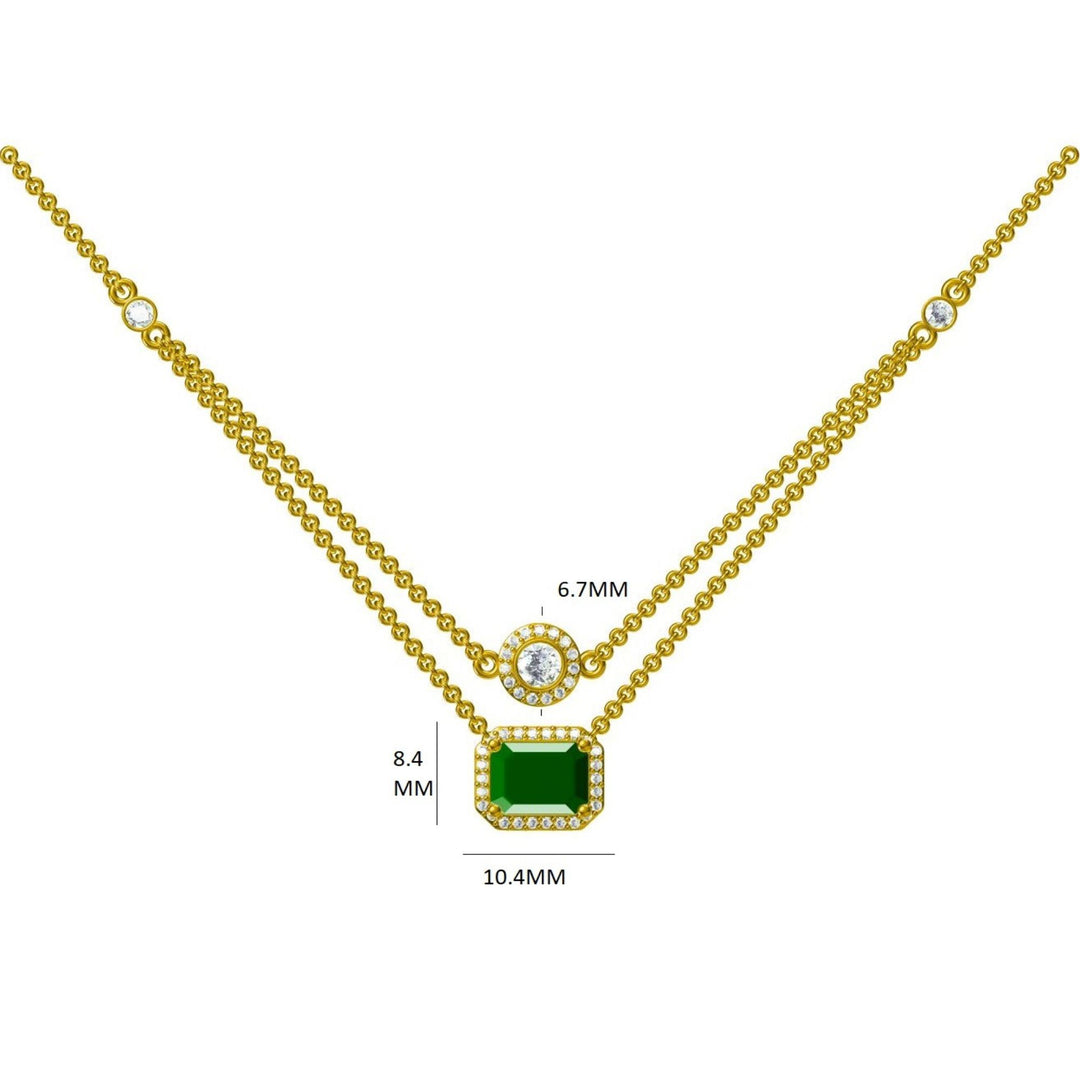 Layered Emerald Diamond Necklace