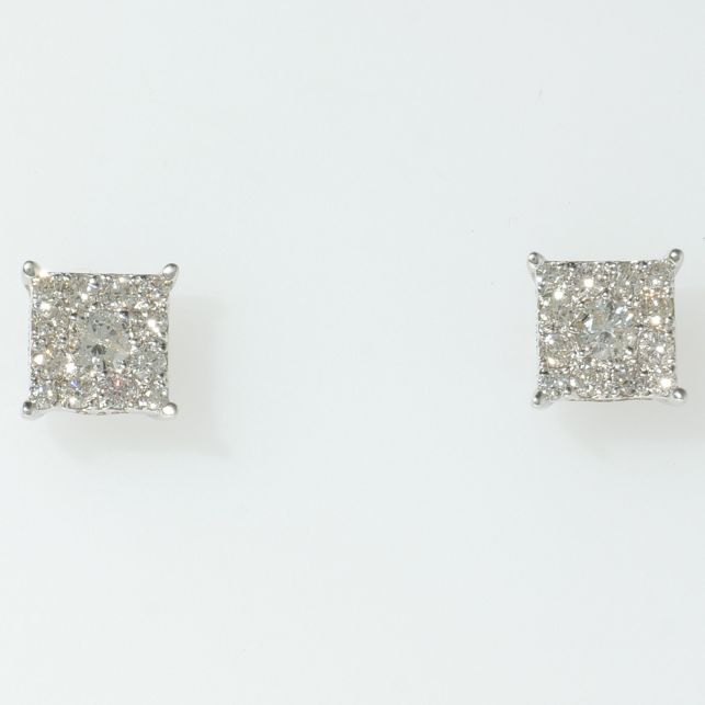 Square Diamond Studs