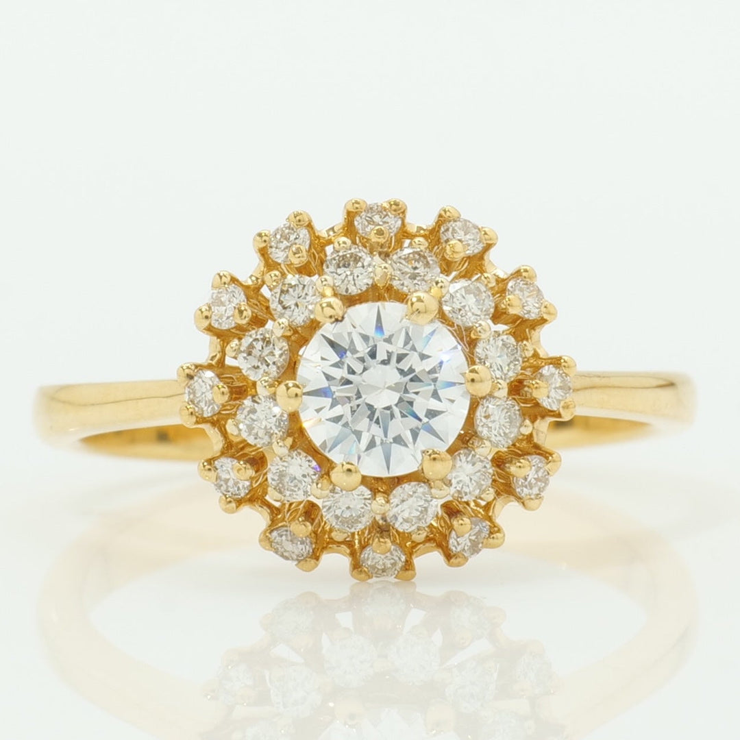 Floral Solitaire Engagement Ring