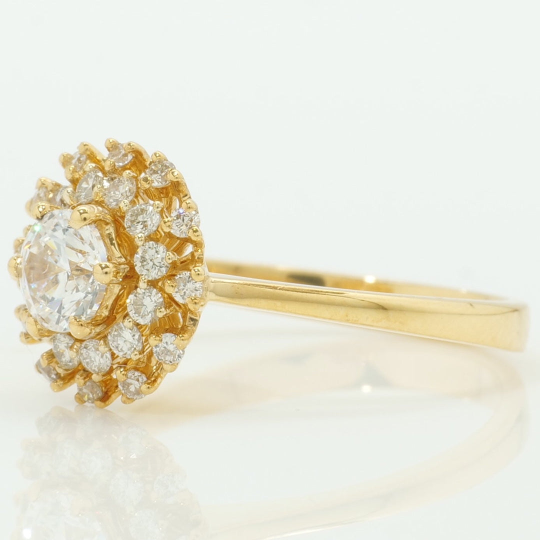 Floral Solitaire Engagement Ring