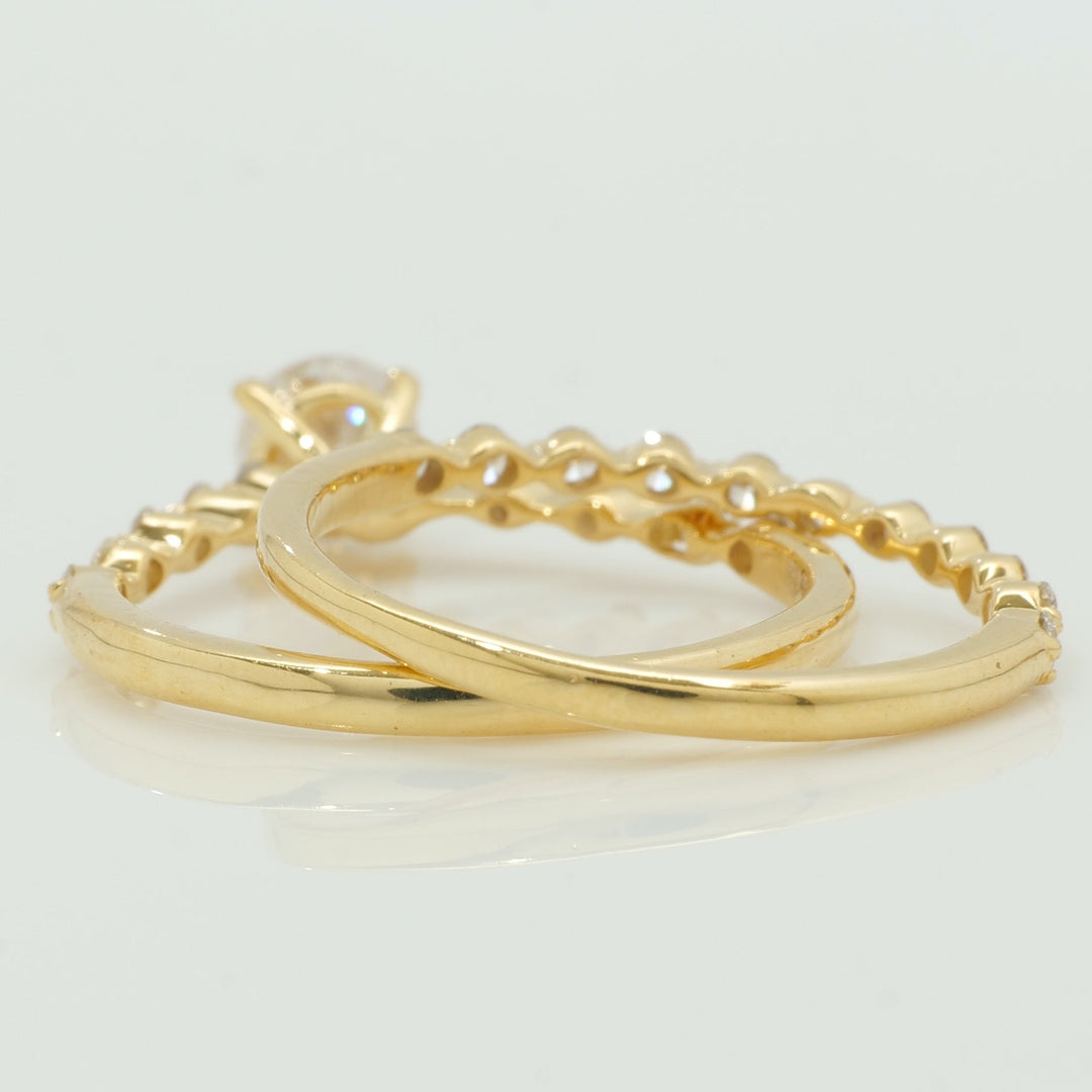 Natural Solitaire Ring With Supporting Band