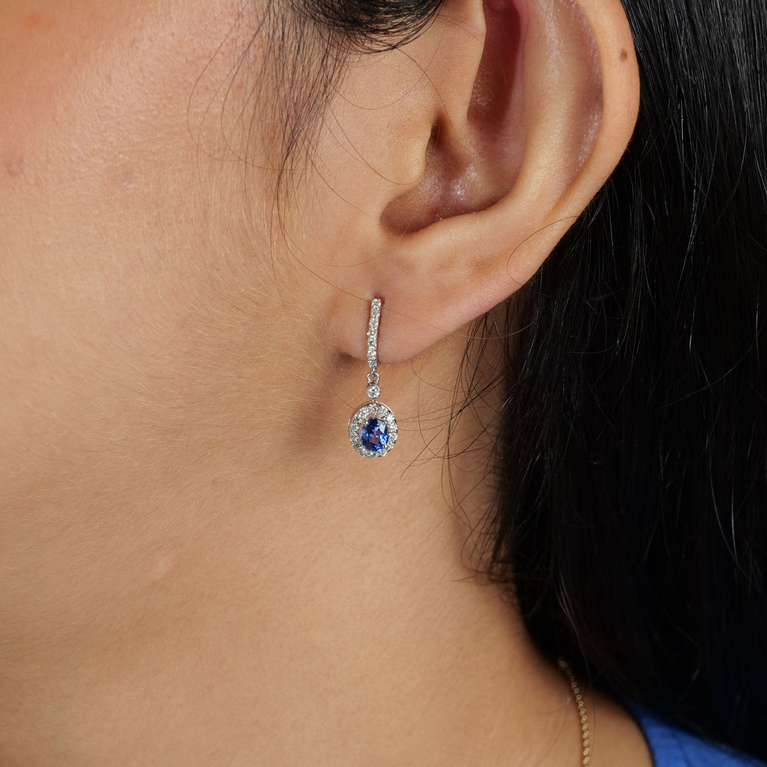 Sapphiree Drop Diamond Dangle Earrings