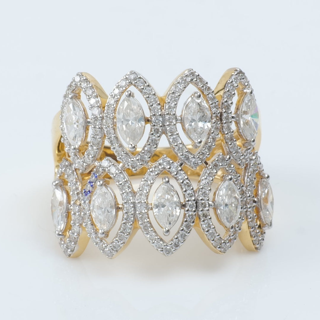 Marquise Wide Band Diamond Ring