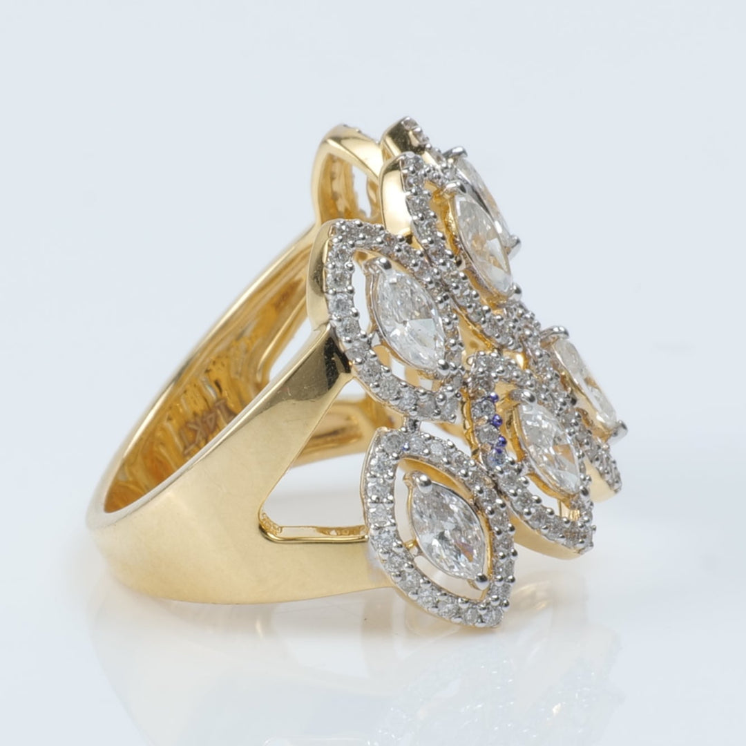 Marquise Wide Band Diamond Ring