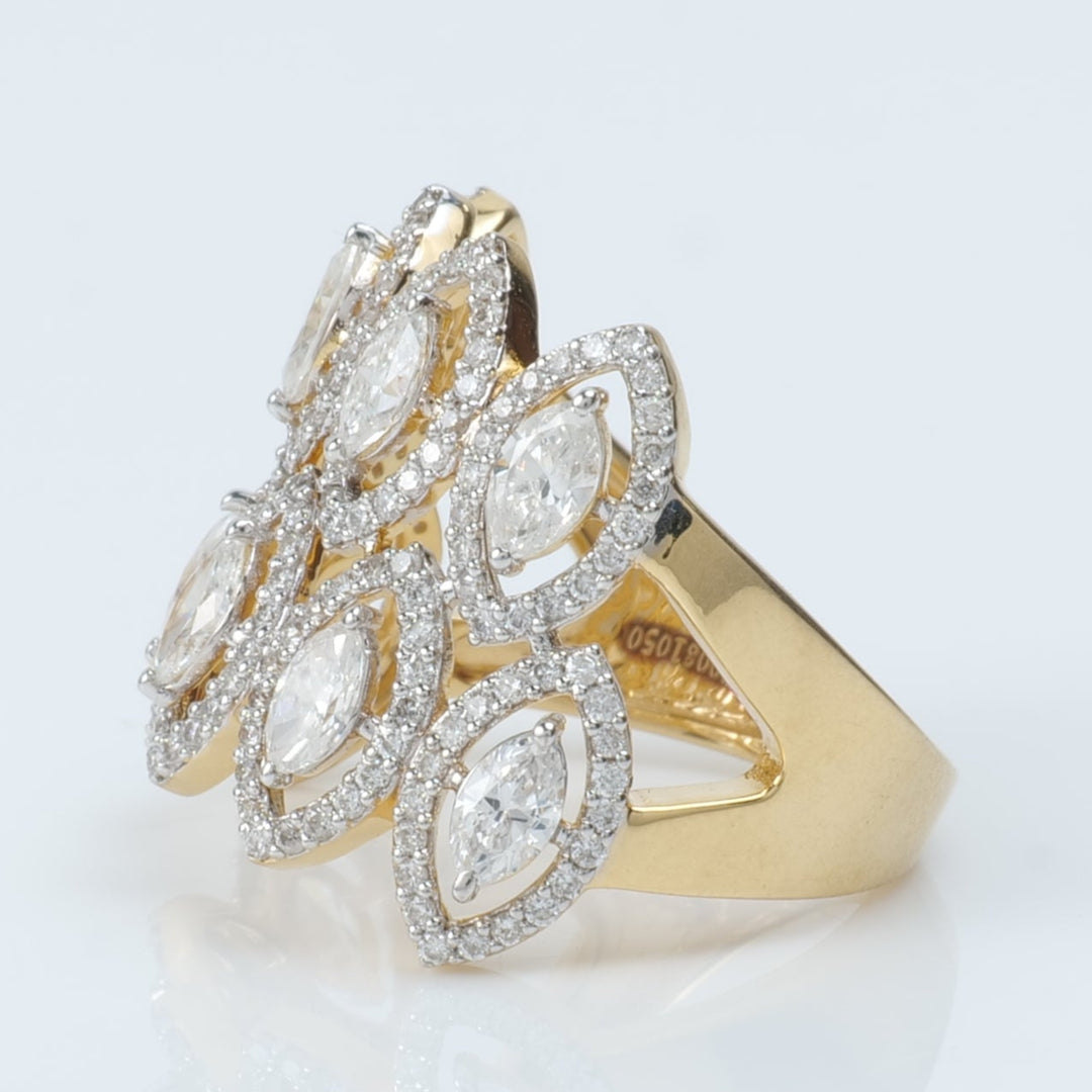 Marquise Wide Band Diamond Ring