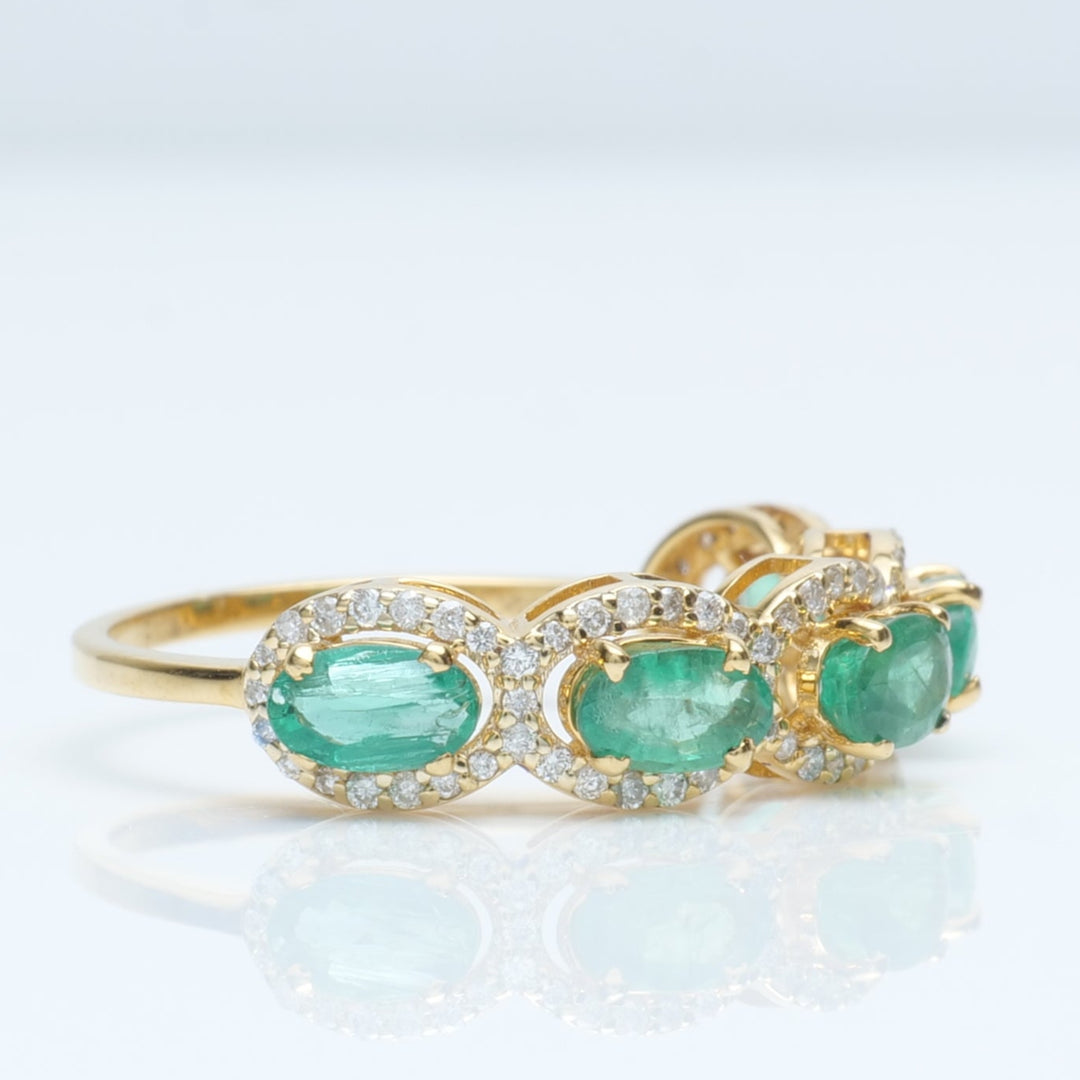 Oval Emerald Diamond Ring