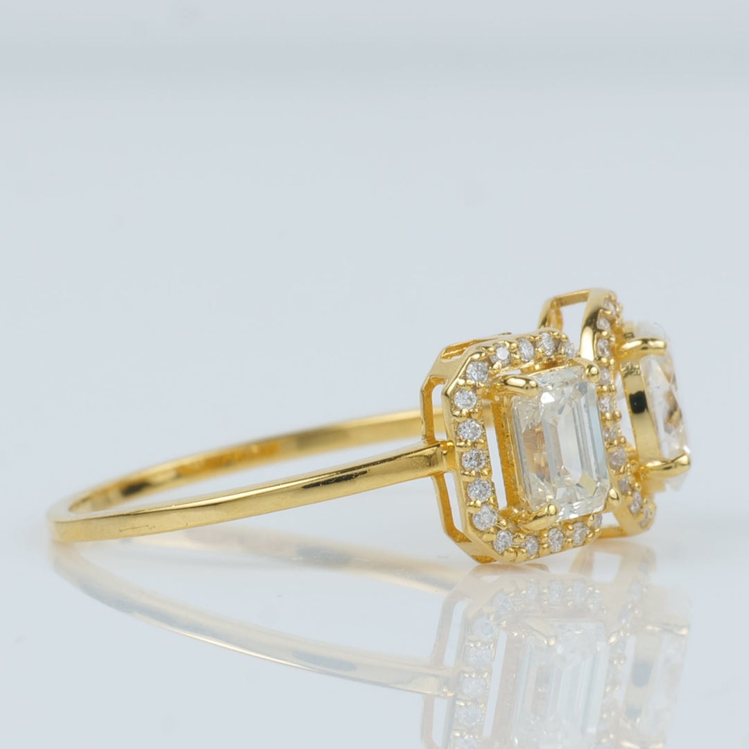 Dual Oval Halo Diamond Ring