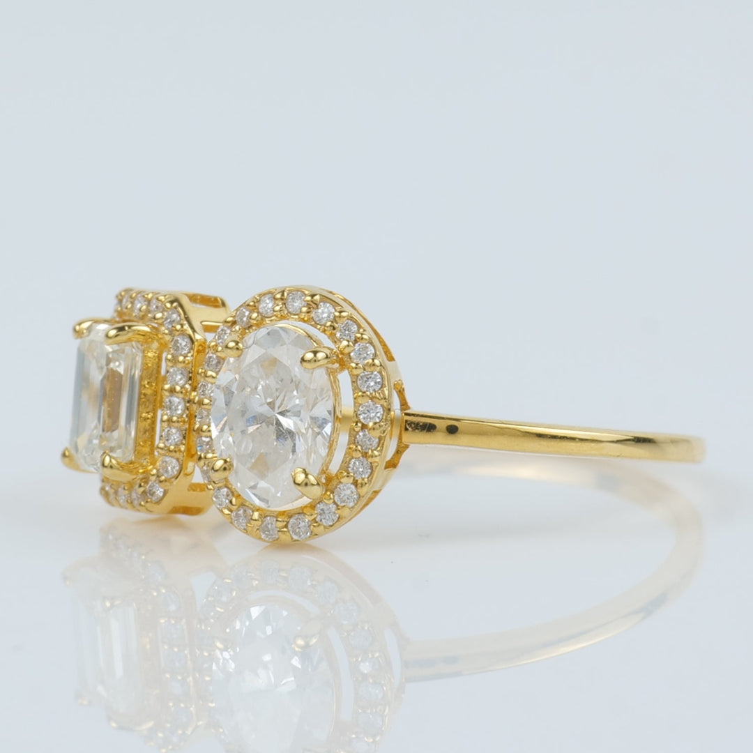 Dual Oval Halo Diamond Ring
