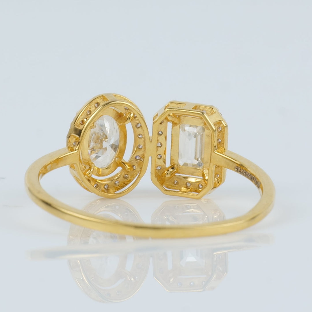 Dual Oval Halo Diamond Ring