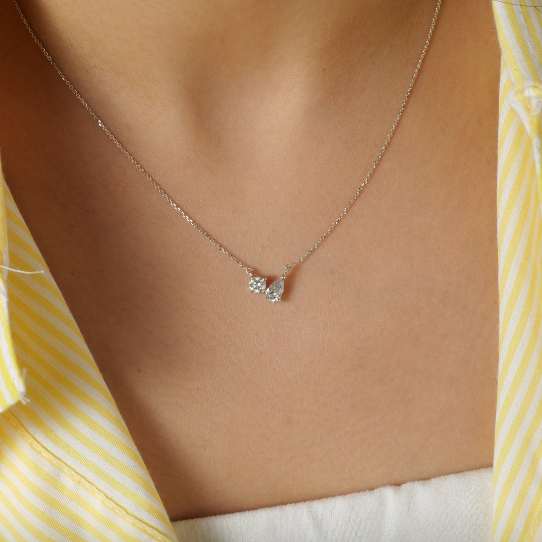 Two Stone Diamond Necklace