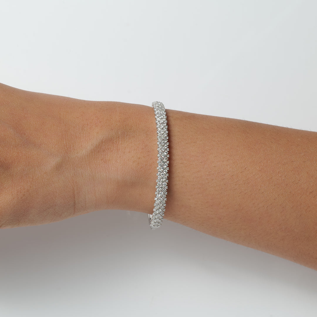 Pavé Lattice Diamond Bangle Bracele