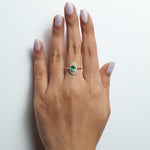 Load image into Gallery viewer, Natural Oval Emerald Halo Diamond Ring
