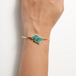 Load image into Gallery viewer, Pear Shape Emerald Dimond Bangle
