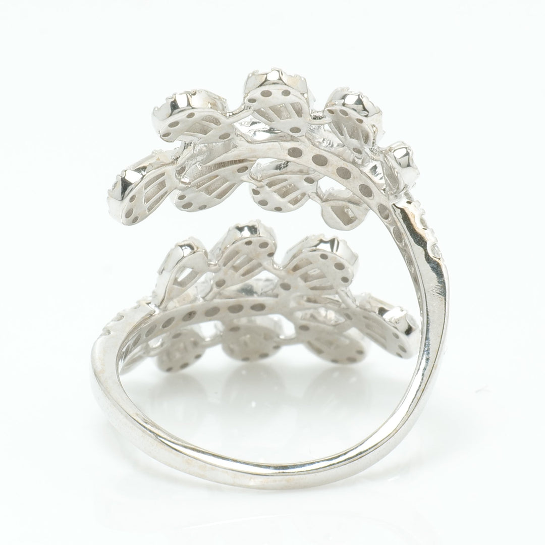 Leaf Cluster Baguette Diamond Ring