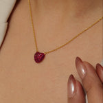 Load image into Gallery viewer, Fruit Ruby Natural Diamond Pendant Necklace
