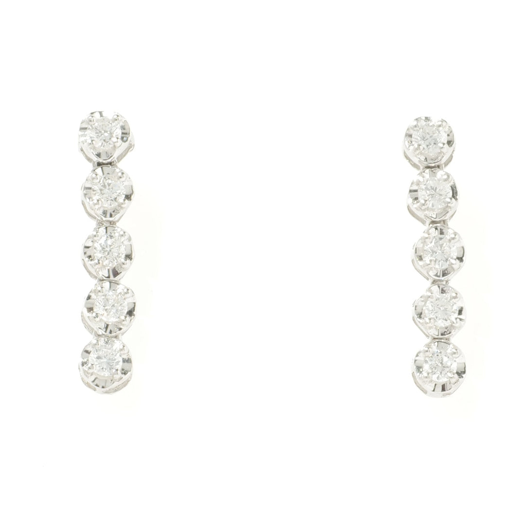 Diamond Line Drop Earrings